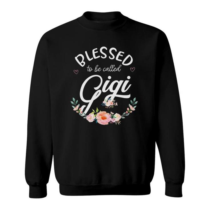 Womens Blessed Gigi Floral Grandma Mother's Day Gift Sweatshirt