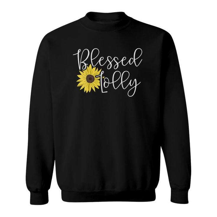 Womens Blessed Lolly For Grandmother Sunflower Sweatshirt
