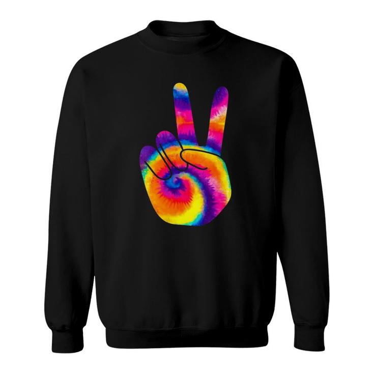 Womens Cool Peace Hand Tie Dye Hippie For Boys And Girls  Sweatshirt