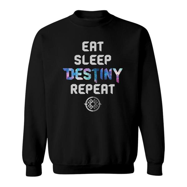 Womens Eat Sleep Destiny Repeat - Gamers - Video Games Gaming Gift V-Neck Sweatshirt