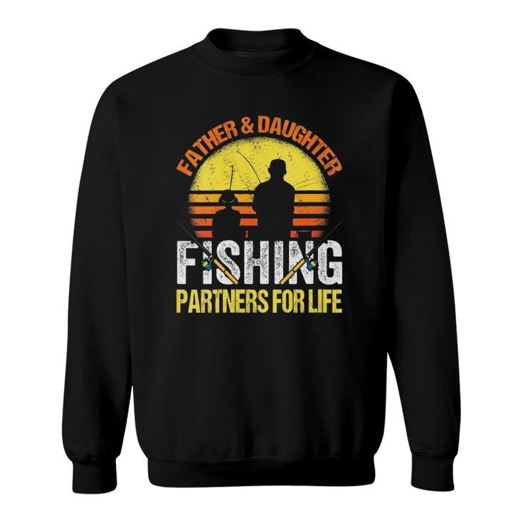 Womens Fisherman Dad And Daughter Fishing Partners For Life V Neck Sweatshirt
