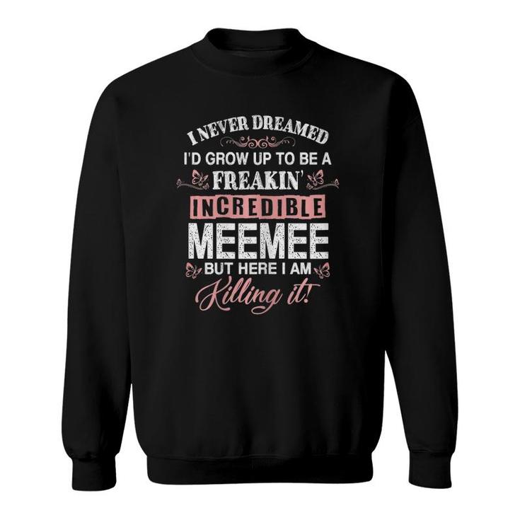 Womens Freaking Awesome Meemeegrandma Gift Mother's Day Sweatshirt