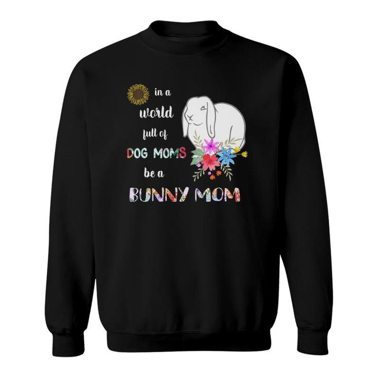 Womens Funny Be A Mini Lop Bunny Rabbit Mom V-Neck Sweatshirt