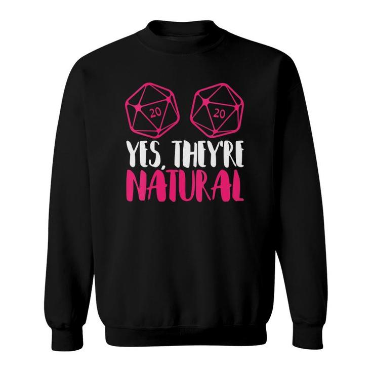 Womens Funny Rpg Nat 20 Yes, They're Natural D20 V-Neck Sweatshirt