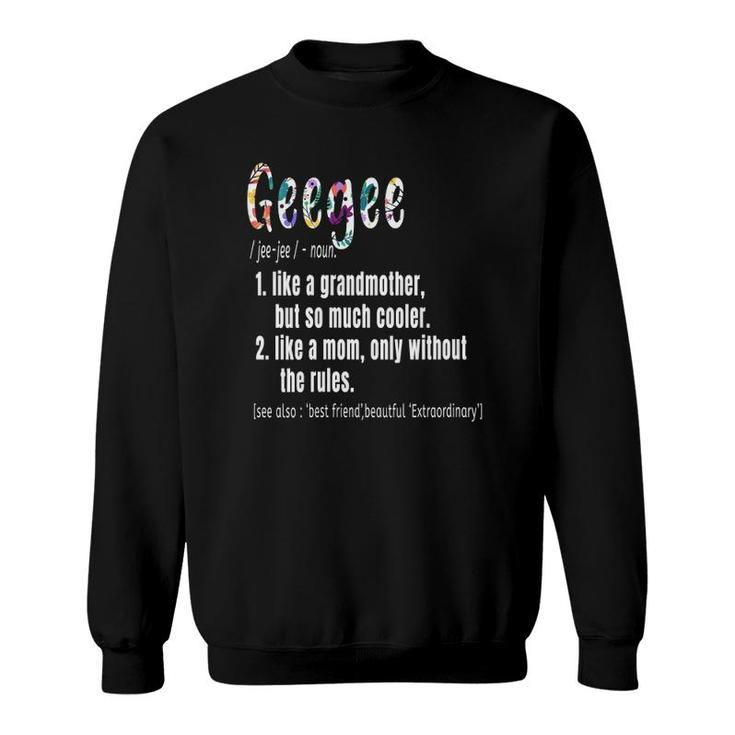 Womens Geegee Definition Mother's Day & Birthday Gift Grandmother V-Neck Sweatshirt
