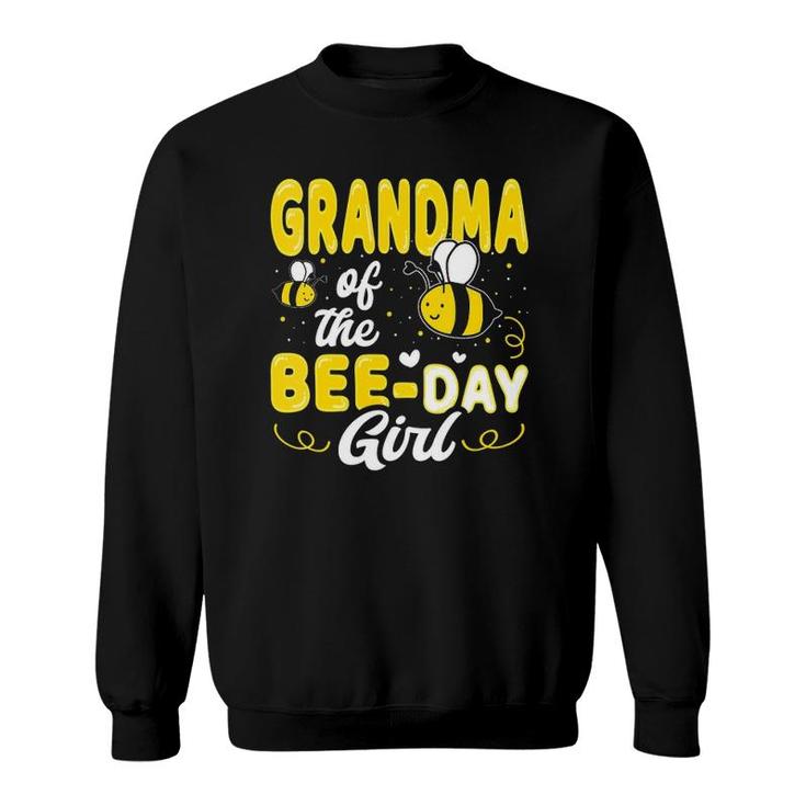 Womens Grandma Of The Bee Day Girl Hive Party Matching Birthday V-Neck Sweatshirt