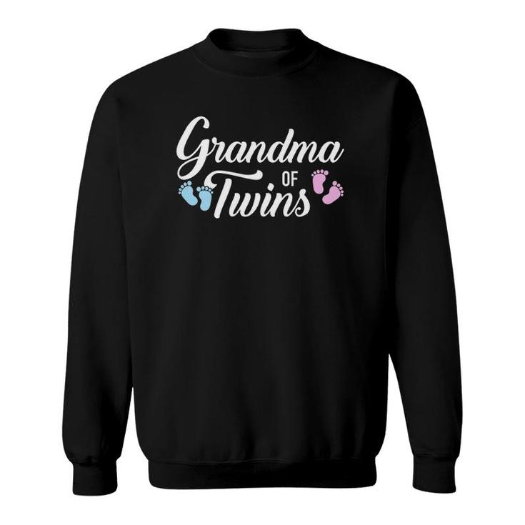 Womens Grandma Of Twins V-Neck Sweatshirt