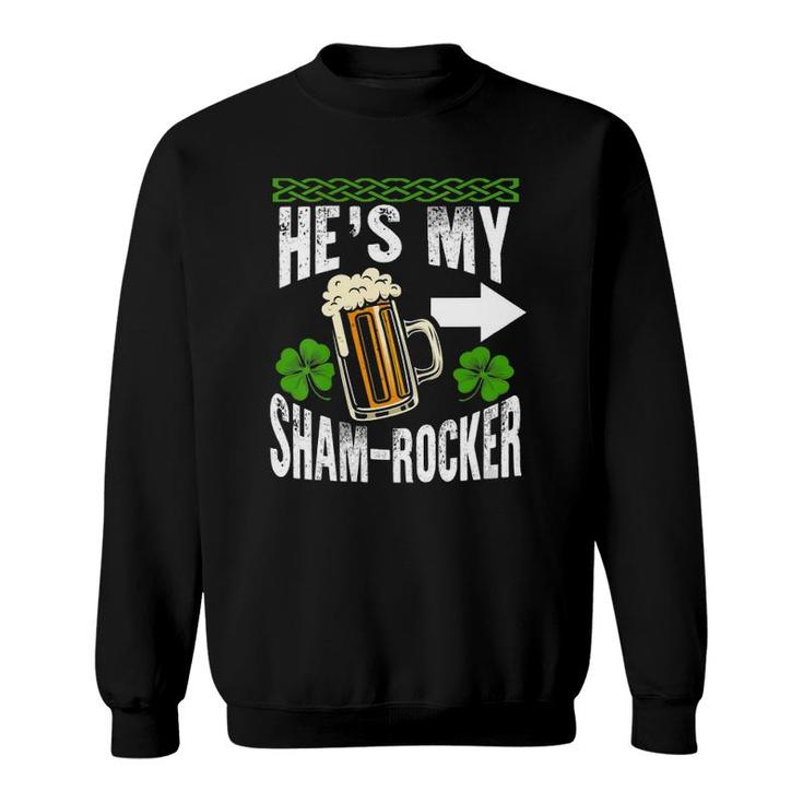 Womens His & Hers Couples Friends Family St Patrick's Day Matching V-Neck Sweatshirt