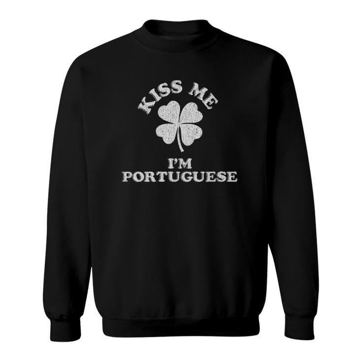 Womens Kiss Me I'm Portuguese  Demonym For Portugal V-Neck Sweatshirt