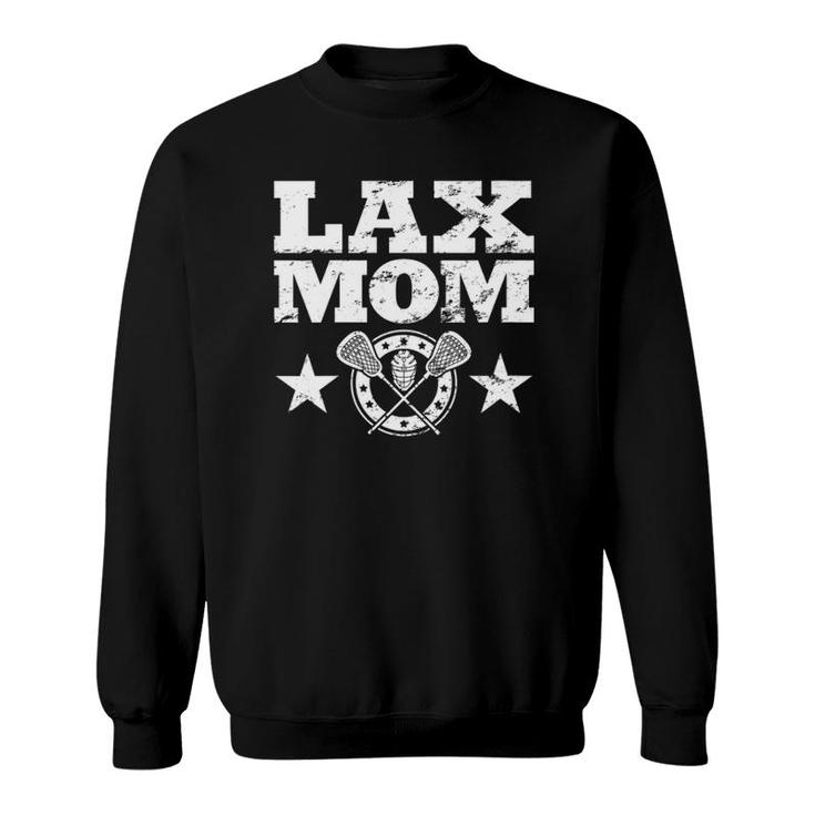 Womens Lax Mom Funny Lacrosse V-Neck Sweatshirt