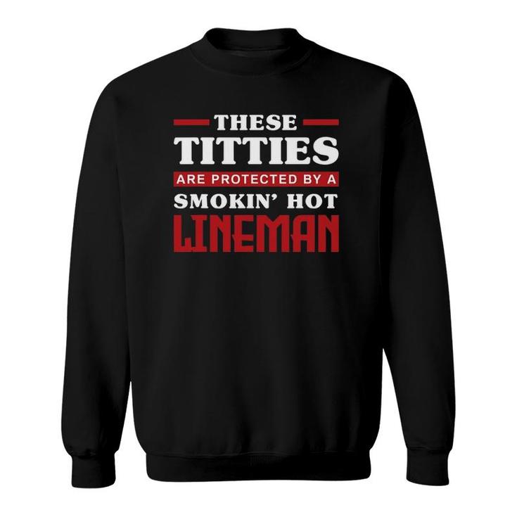 Womens Lineman Wives Lineworker Funny Lineman Wife Sweatshirt