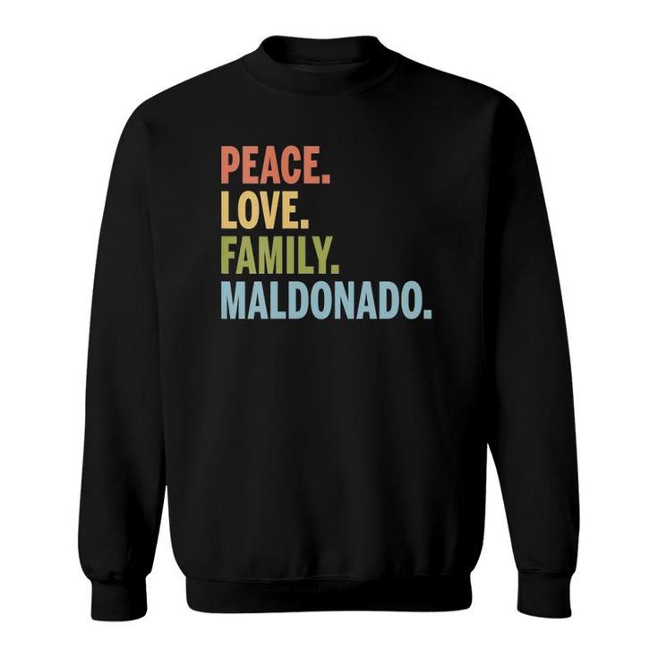 Womens Maldonado Last Name Peace Love Family Matching V-Neck Sweatshirt