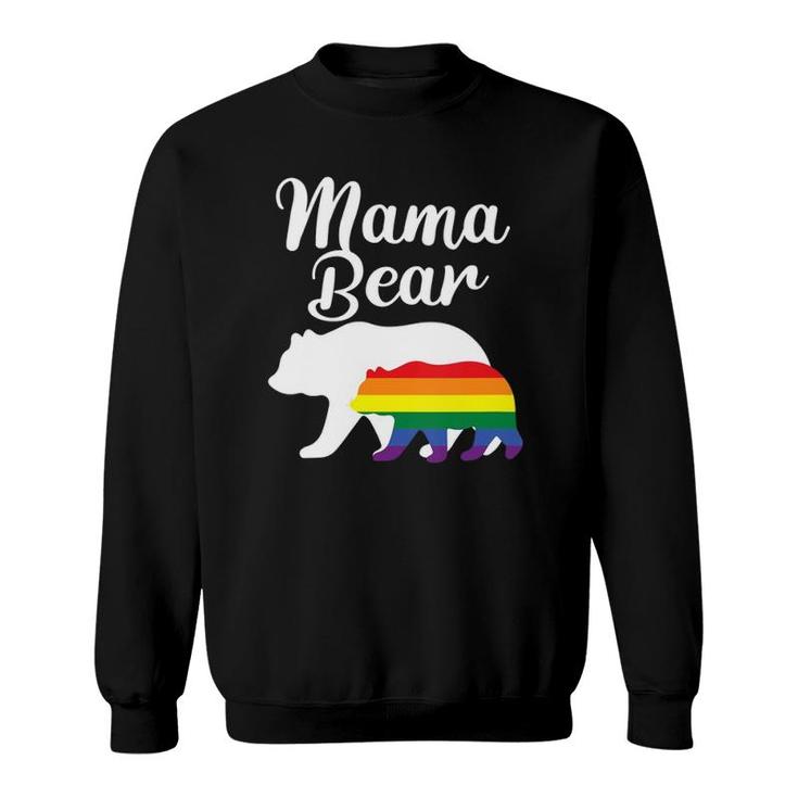 Womens Mama Bear Lgbtq Rainbow Bear Family Support Gift Sweatshirt