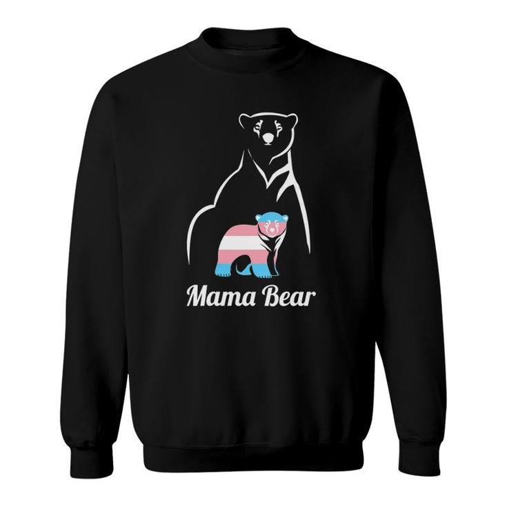 Womens Mama Bear Lgbtq Transgender Child Gift Trans Pride Sweatshirt