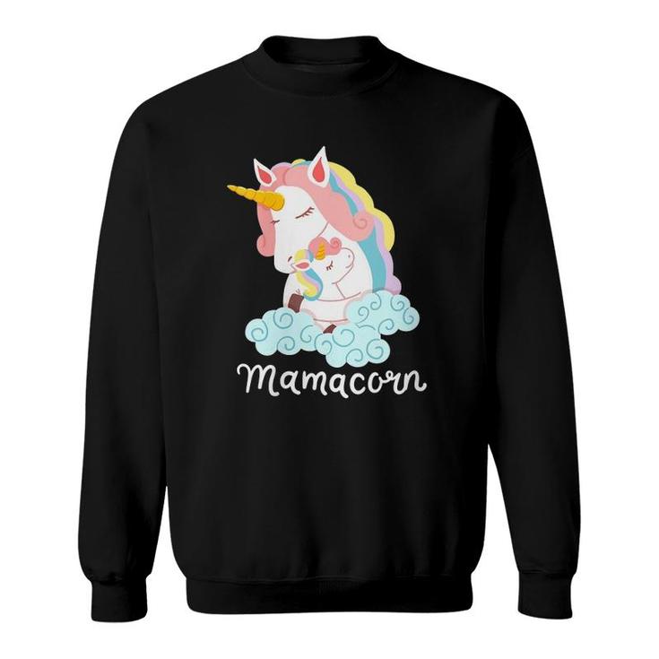 Womens Mamacorn Adorable Unicorn Mom Magical Mother's Day Costume Sweatshirt