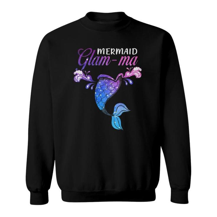 Womens Mermaid Glam-Ma Mermaid Birthday Party Mother's Day Sweatshirt