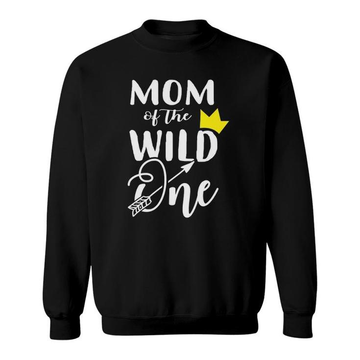 Womens Mom Of The Wild One Mother Couples Sweatshirt