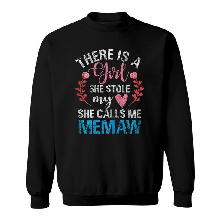 Womens Mother's Day Girl She Calls Me Memaw Grandma Sweatshirt