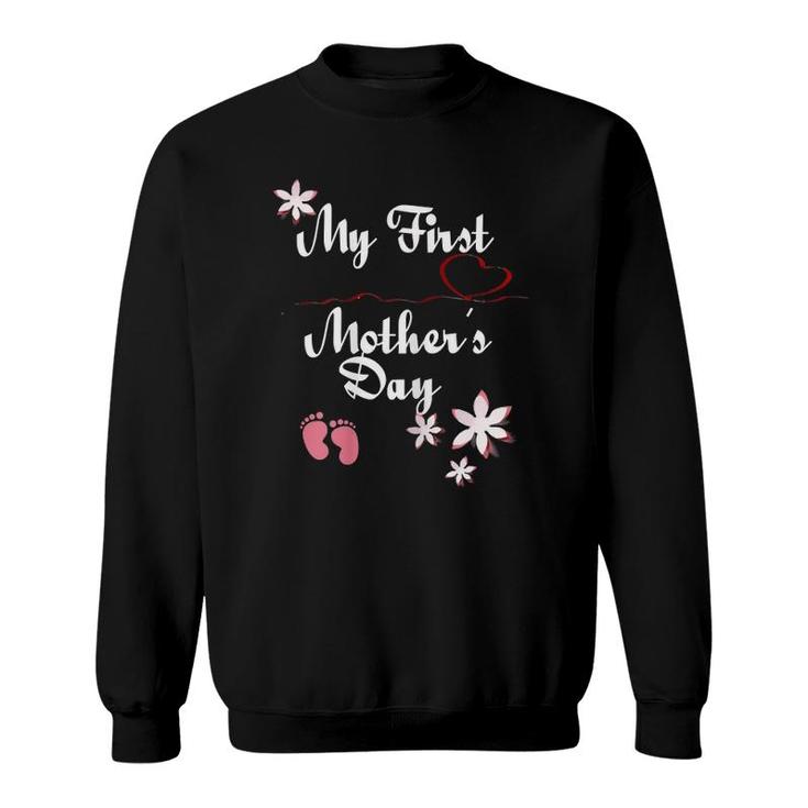 Womens My First Mother's Day Pregnancy Announcement Mom To Be Sweatshirt