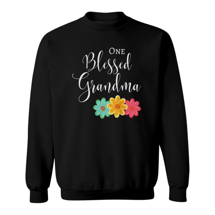 Womens One Blessed Grandma Gift For Grandmother  Sweatshirt