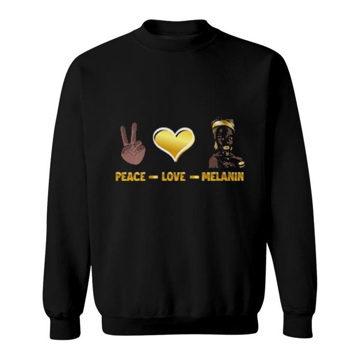 Womens Peace Love Melanin Queen Afro American  Sweatshirt