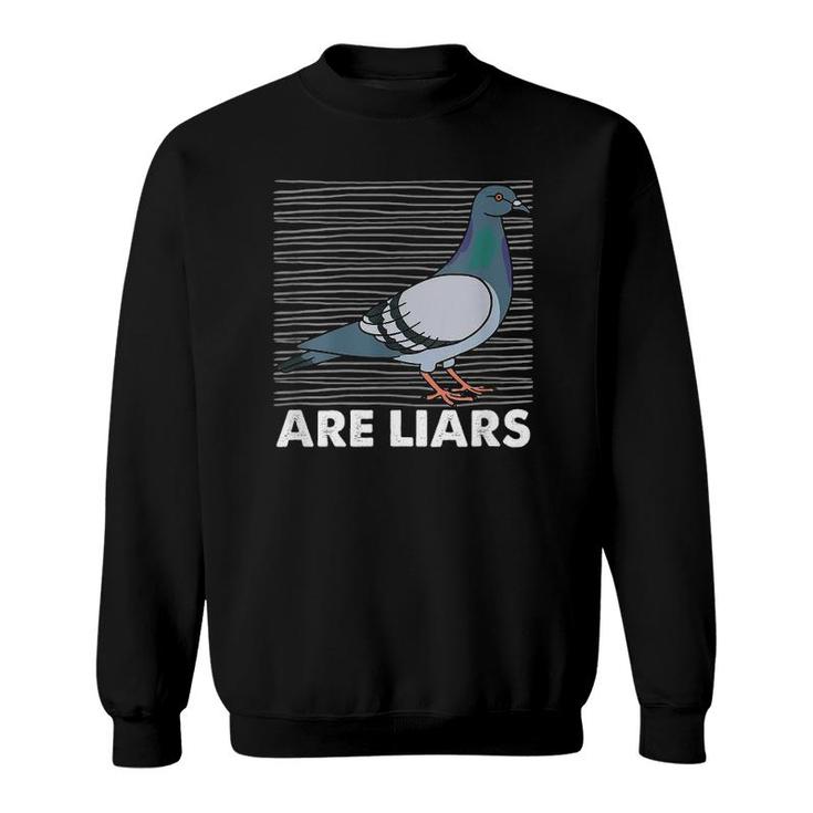 Womens Pigeons Are Liars Aren't Reals Spies Birds Pun Gift  Sweatshirt