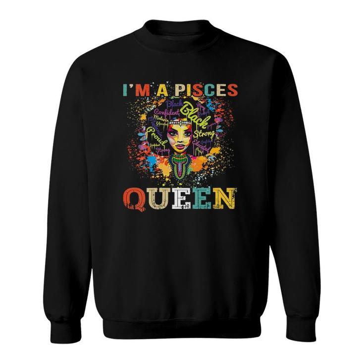 Womens Pisces Birthday S For Women February March Queen Gifts V-Neck Sweatshirt