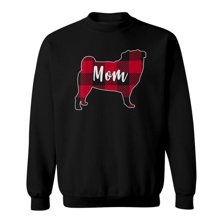 Womens Pug Mom Pug Christmas Sweatshirt