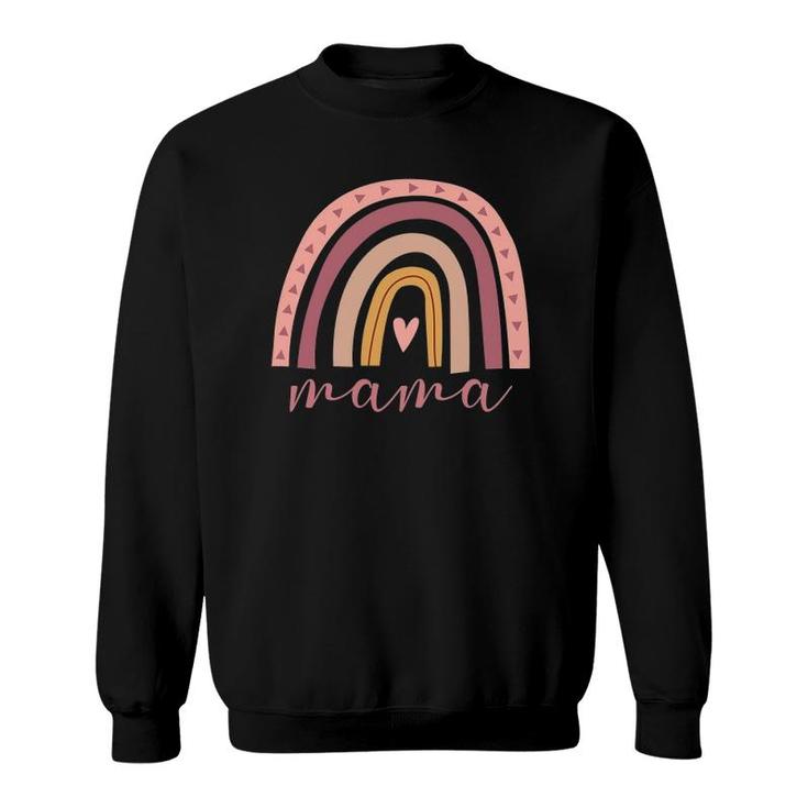 Womens Rainbow Mama Gift Mother's Day New Mom Life Miracle Baby Boho Sweatshirt