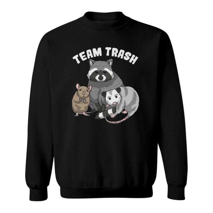 Womens Rat Raccoon Racoon Opossum Possum Team Trash Funny Gift V-Neck Sweatshirt