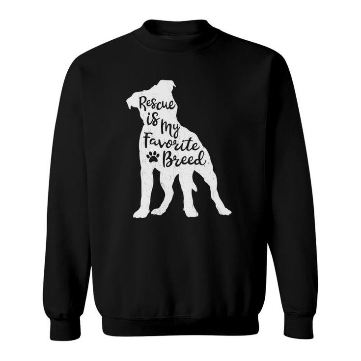 Womens Rescue Is My Favorite Breed Pitbull Dog Lover Pit Bull Mom V-Neck Sweatshirt