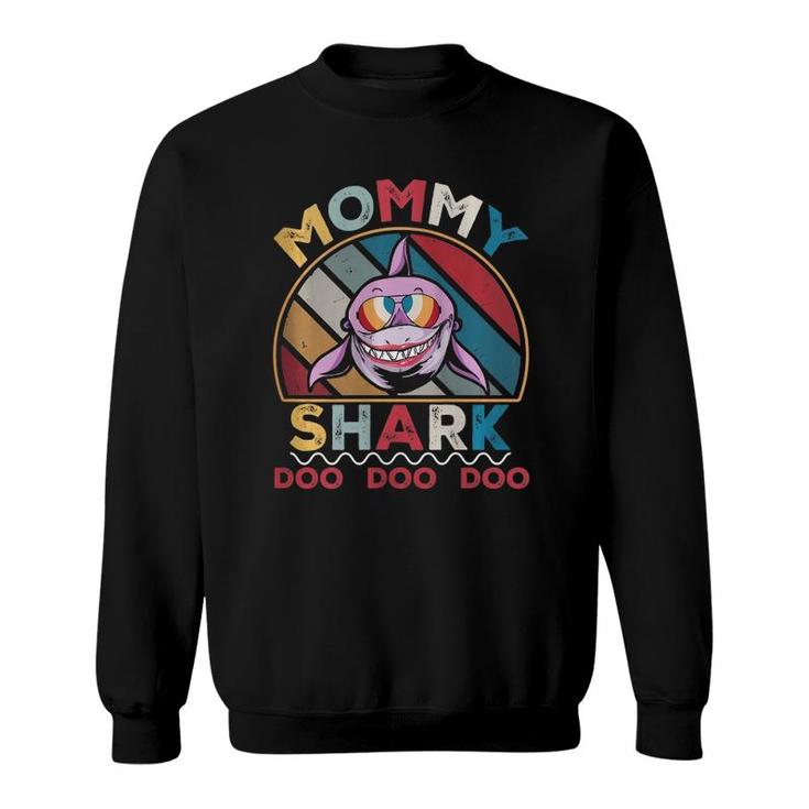 Womens Vintage Mommy Sharkgift For Womens Mama Mother Sweatshirt