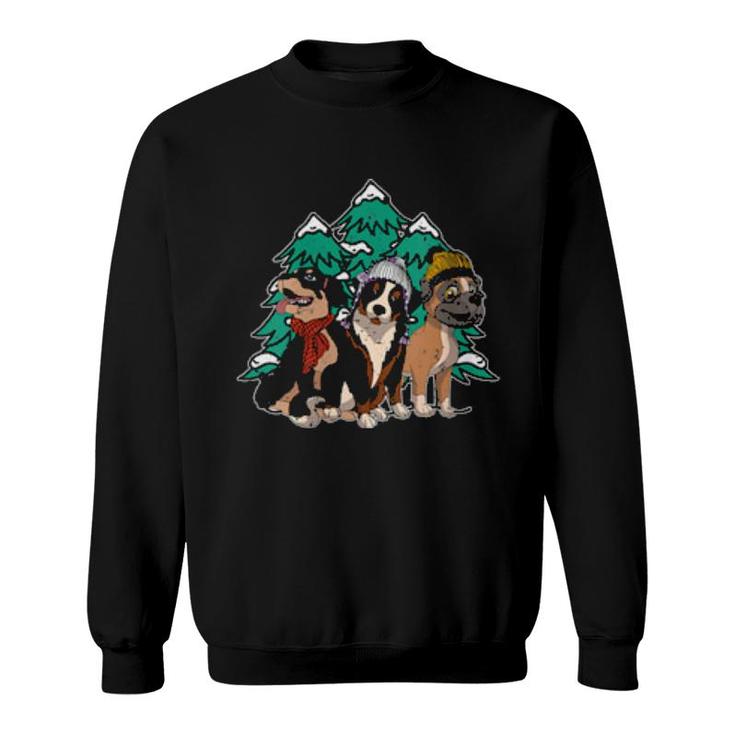 Womens Winter Dogs Boxer Bernese Mountain Rottweiler Cute Dog Sweatshirt