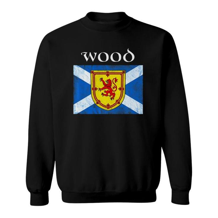 Wood Scottish Clan Name Lion Flag Sweatshirt