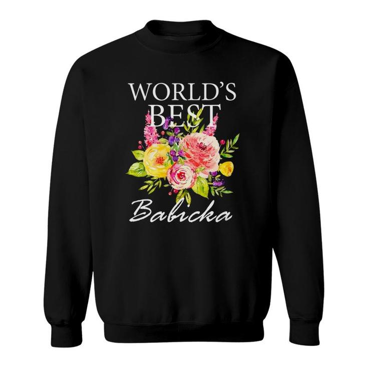 World's Best Babicka Slovakia Grandma Mother's Day Flowers Sweatshirt