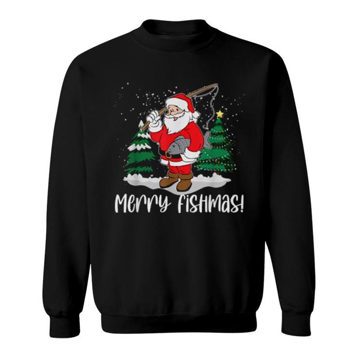 Xx2n Merry Fishmas Santa Christmas Merry Xmas Fishing  Sweatshirt