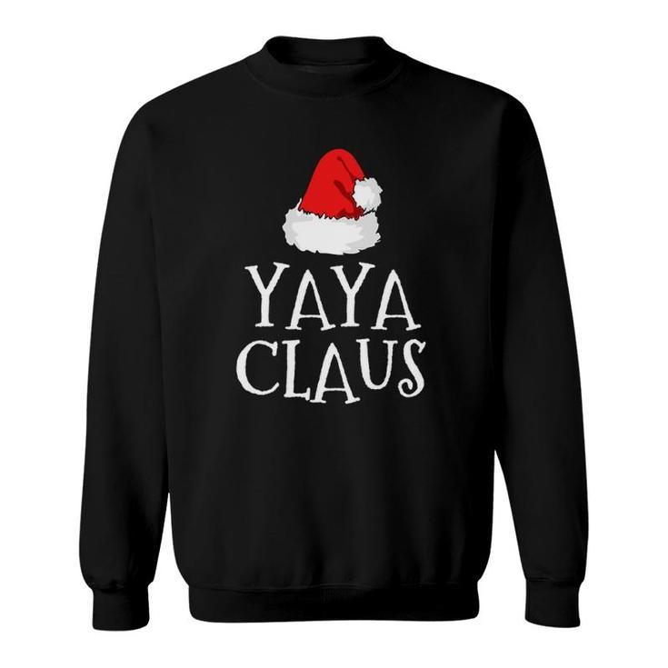 Yaya Claus Christmas Hat Family Group Matching Pajama Sweatshirt