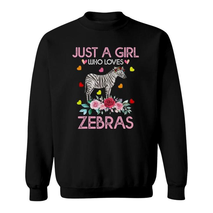 Zebra Animal Lover Gift Just A Girl Who Loves Zebras Sweatshirt