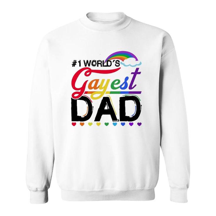 1 World's Gayest Dad Lgbt Pride Month Rainbow Sweatshirt