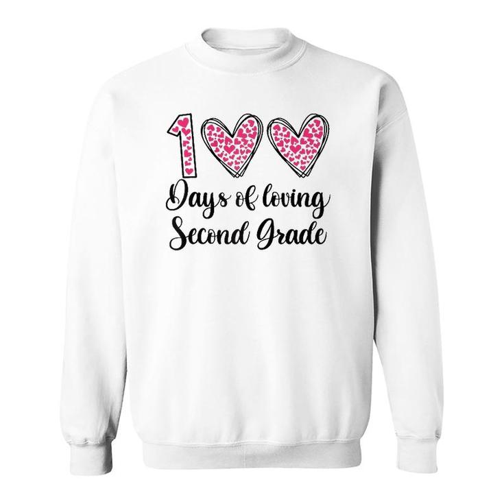 100 Days Of Loving 2Nd Second Grade 100Th Day Of School Raglan Baseball Tee Sweatshirt