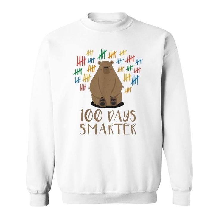 100 Days Of School Bear 100 Days Smarter Tee Sweatshirt