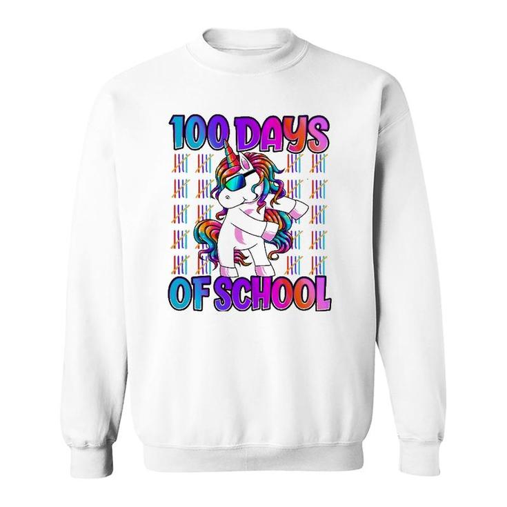 100 Days Of School  Unicorn 100 Days Smarter 100Th Day Sweatshirt