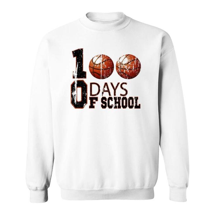 100Th Day Student Boy Girl 100 Days Of School Basketball Sweatshirt