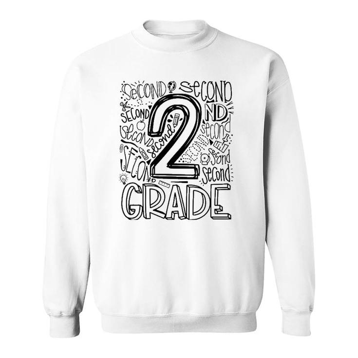 2Nd Grade Typography Team Second Grade Back To School Gift Sweatshirt