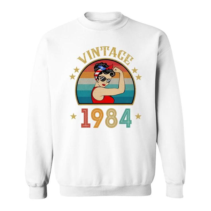 38Th Birthday Gift 38 Years Old For Women Retro Vintage 1984   Sweatshirt