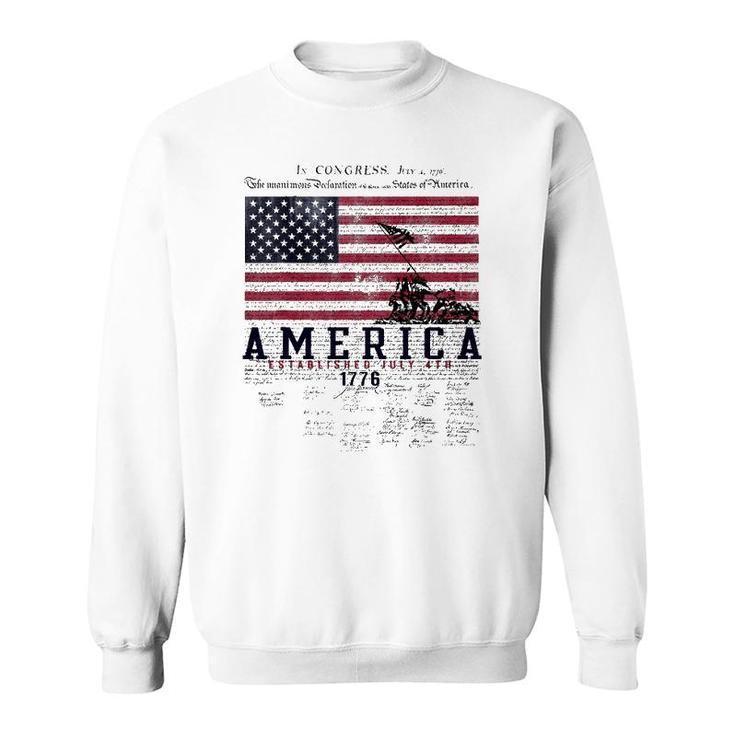 4Th Of July America Established July 4Th 1776 Ver2 Sweatshirt