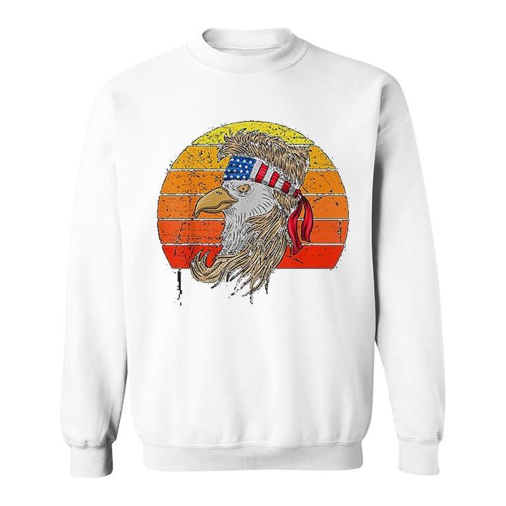 4th Of July Bald Eagle With Mullet American Usa Flag Sweatshirt