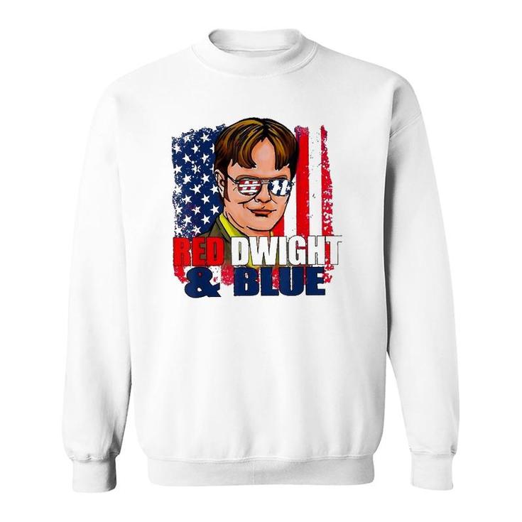 4Th Of July Merica Red - Dwights And Blue American Flag Sweatshirt