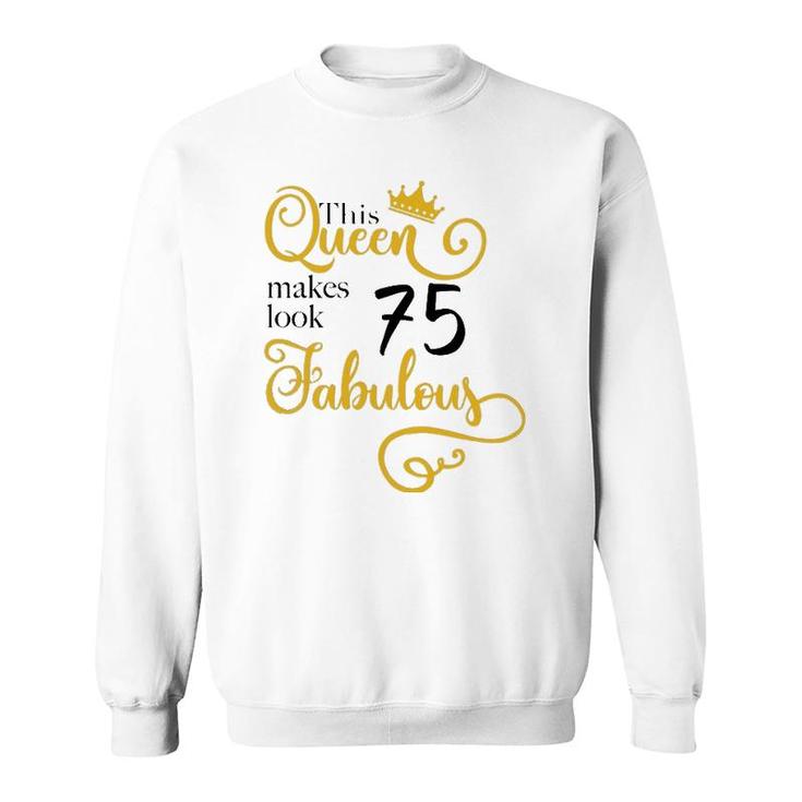 75Th Birthday Party Gift Ideas Mom Grandma 75 Fabulous Queen Sweatshirt