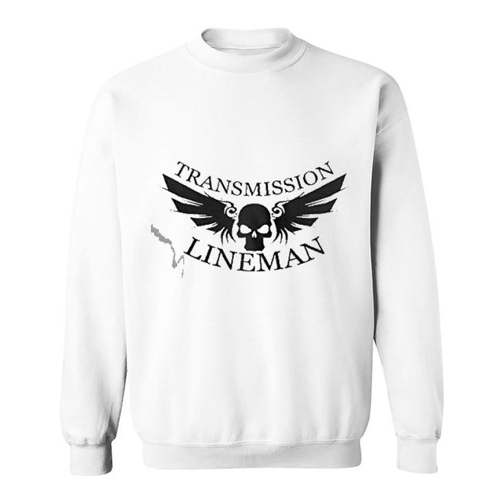 A Lineman Skull Electrician Sweatshirt